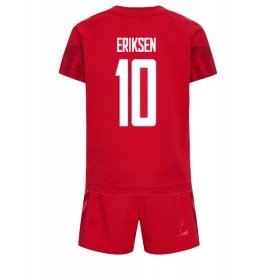 Virallinen pelipaita Tanska Christian Eriksen 10 Koti World Cup 2022 Lyhythihainen - Lasten ( + Lyhyet housut )